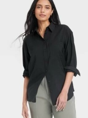 NWT Universal thread, gauze, cotton, long sleeve button down target Medium